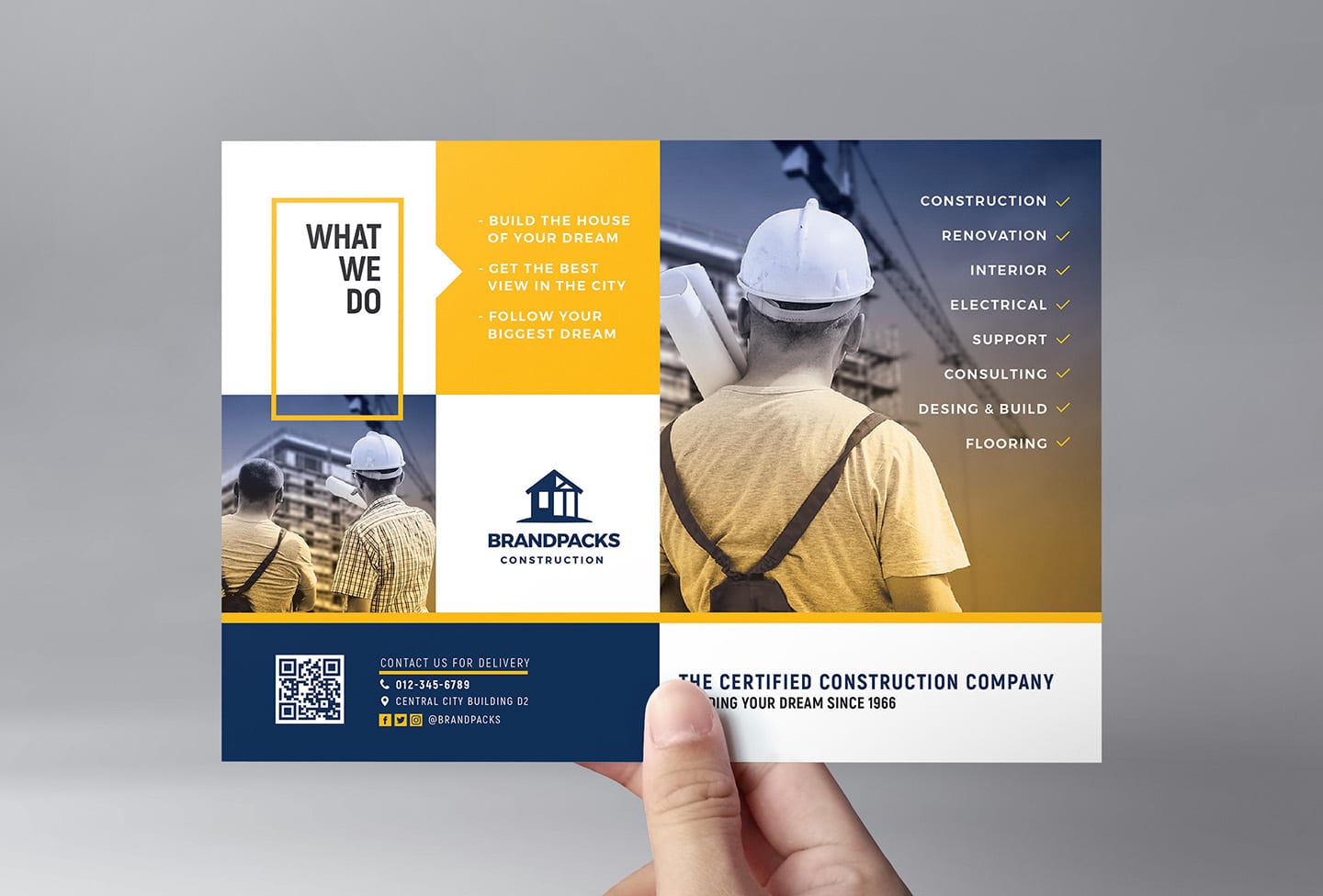 Construction Company Flyer Template in PSD, Ai & Vector BrandPacks