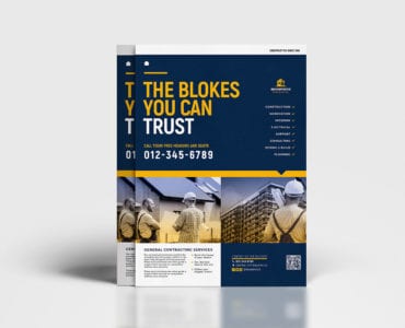 A4 Construction Company Advertisement Template