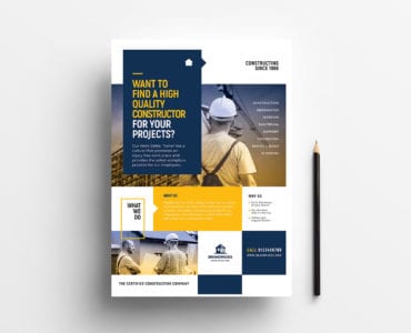 A4 Construction Company Advertisement Template