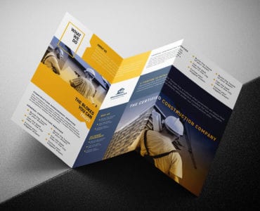 Construction Company Tri-Fold Brochure Template