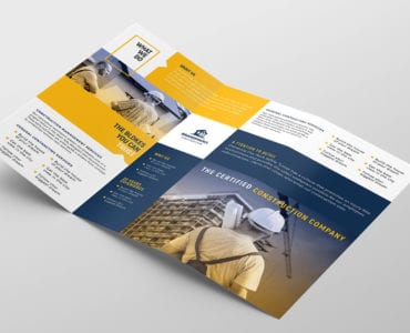 Construction Company Tri-Fold Brochure Template