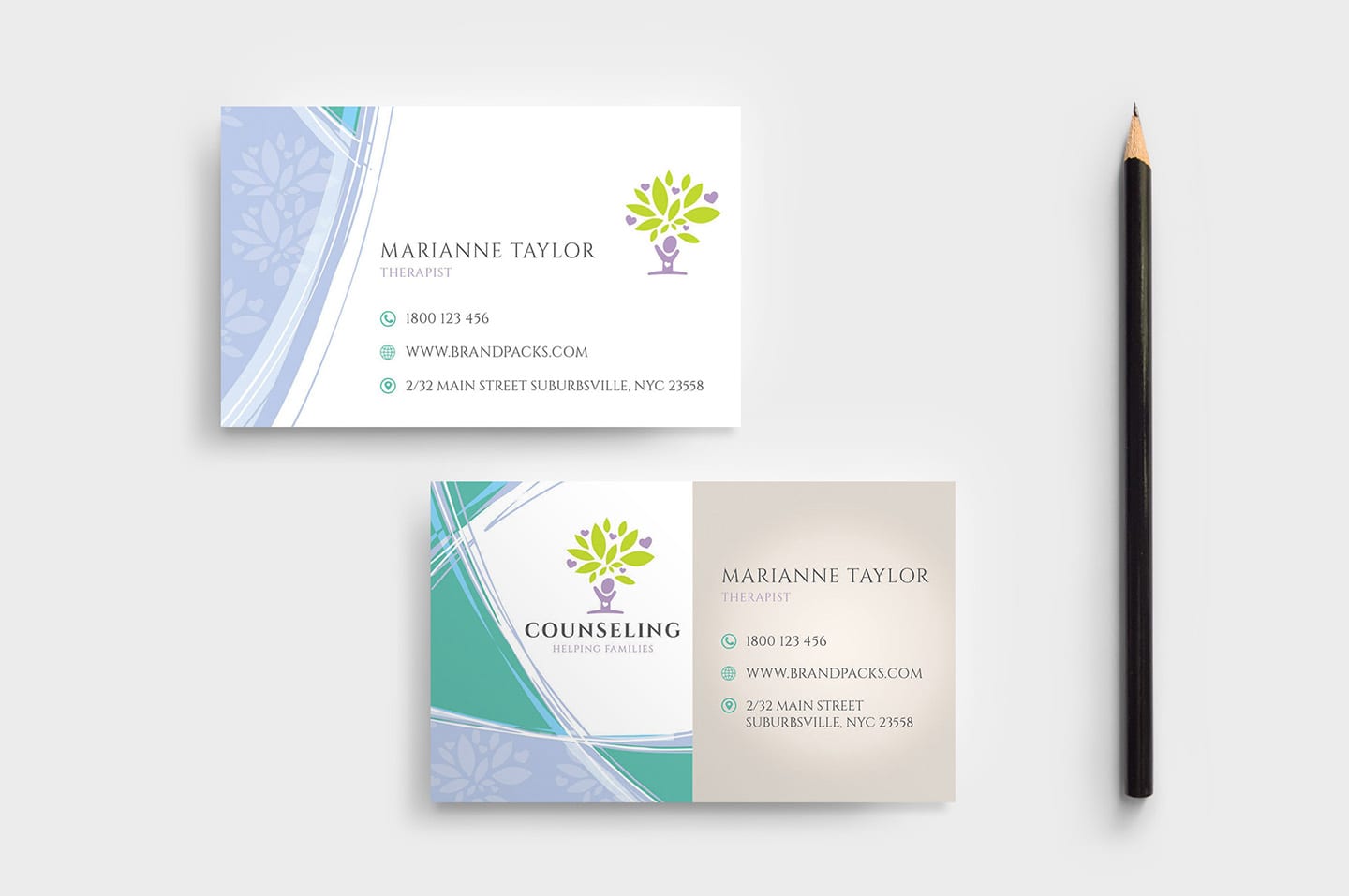 Counselling Service Business Card Template in PSD, Ai & Vector With Regard To Business Cards For Teachers Templates Free