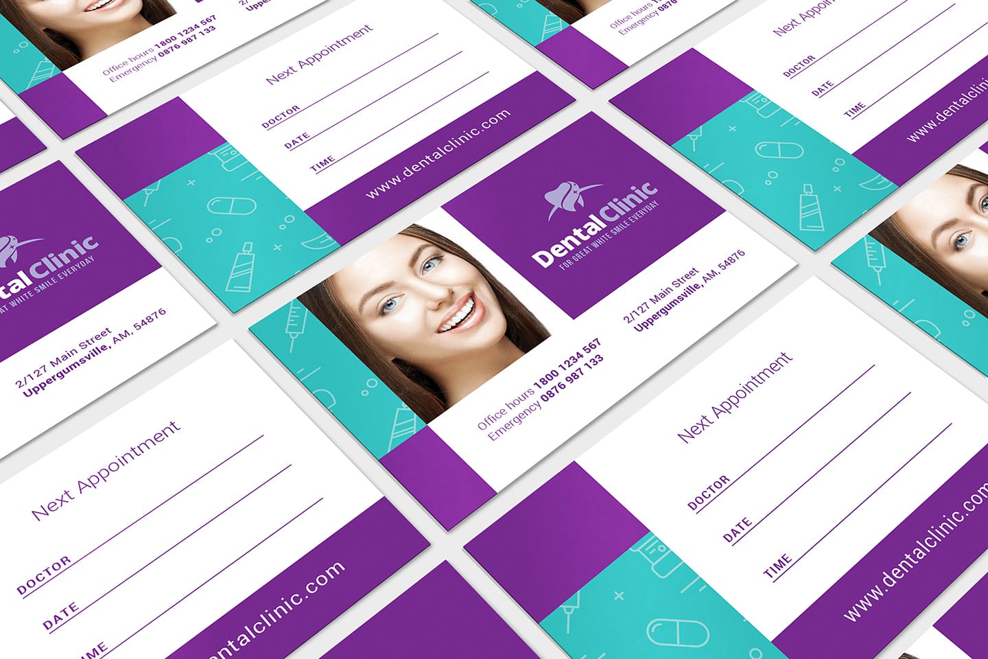 Dental Clinic Appointment Card Template in PSD, Ai & Vector With Regard To Dentist Appointment Card Template