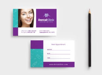 Dental Clinic Appointment Card Template