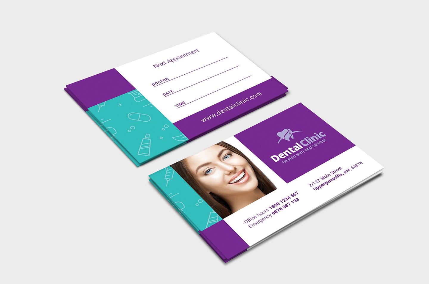 Dental Clinic Appointment Card Template in PSD, Ai & Vector For Dentist Appointment Card Template