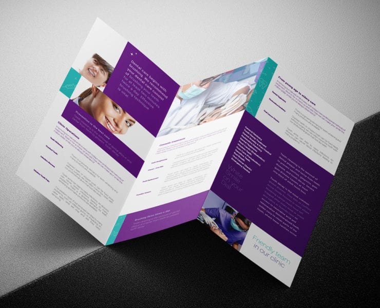 Dental Clinic Tri-Fold Brochure Template in PSD, Ai & Vector - BrandPacks