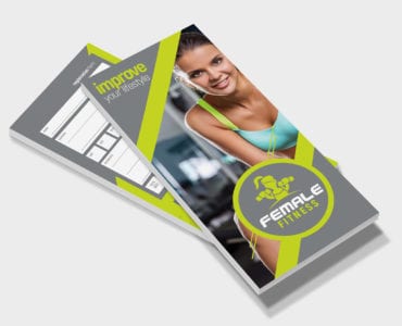 DL Female Fitness Rack Card Template