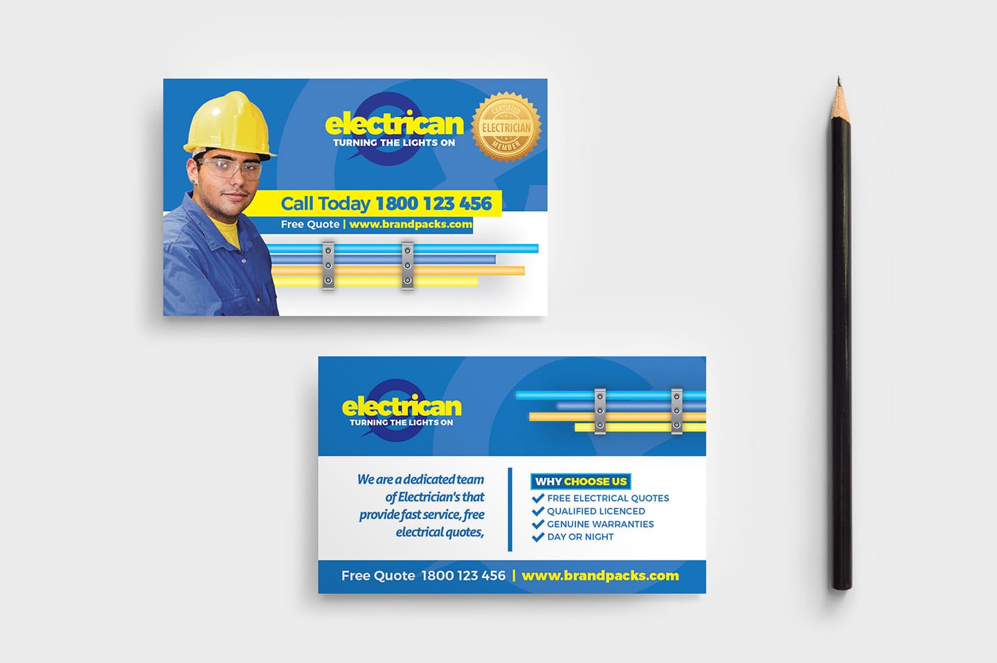 Electrician Business Card Template in PSD Ai Vector BrandPacks