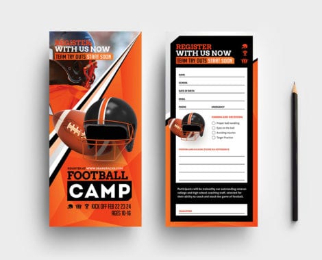 Football Camp DL Rack Card Template
