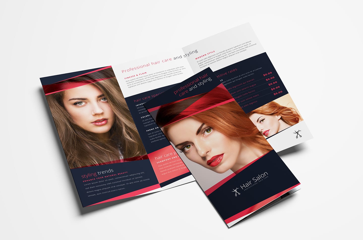 Hair Salon Tri-Fold Brochure Template in PSD, Ai & Vector - BrandPacks