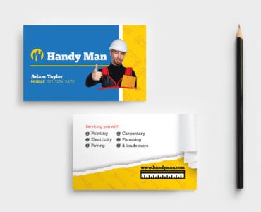 Handyman Business Card Template in PSD, Ai & Vector