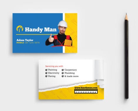 Handyman Business Card Template in PSD, Ai & Vector