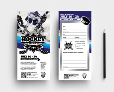 Hockey Club DL Rack Card Template