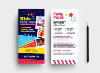 Kid's Party DL Rack Card Template
