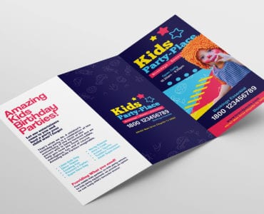 Kid's Party Tri-Fold Brochure Template
