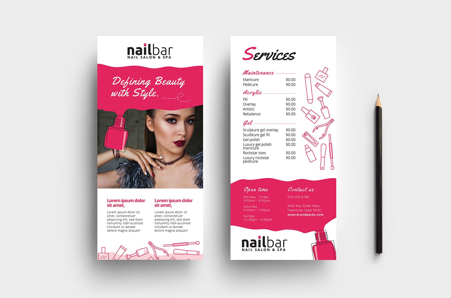 Nail Salon DL Rack Card Template