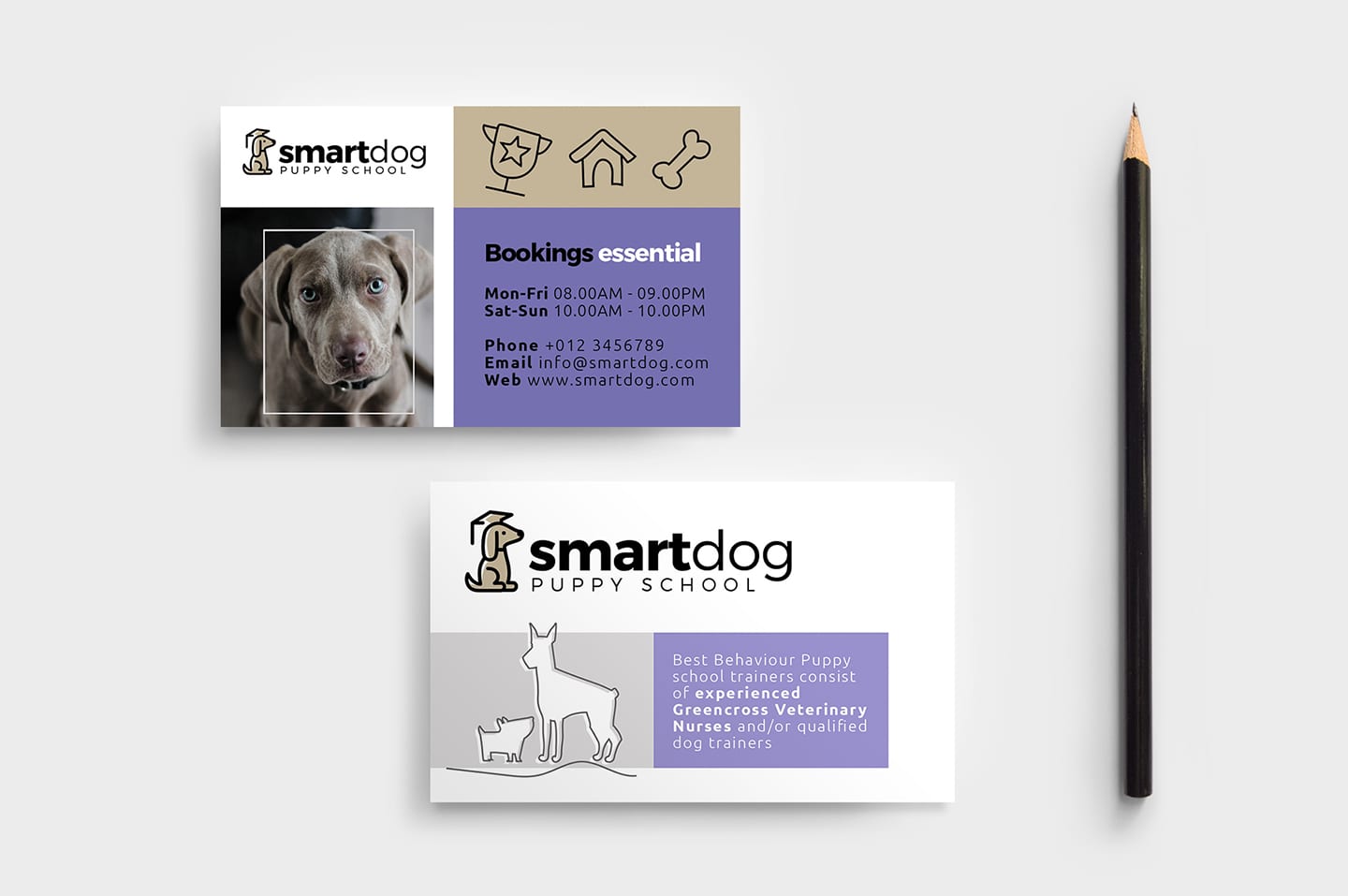 Puppy School Business Card Template