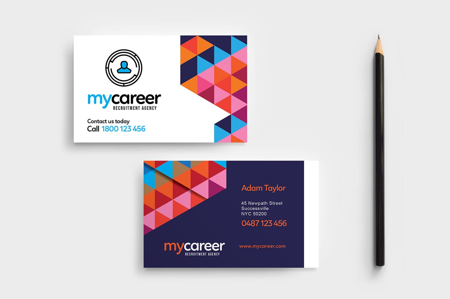 Recruitment Agency Business Card Template in PSD, Ai & Vector With Regard To Business Card Size Template Psd