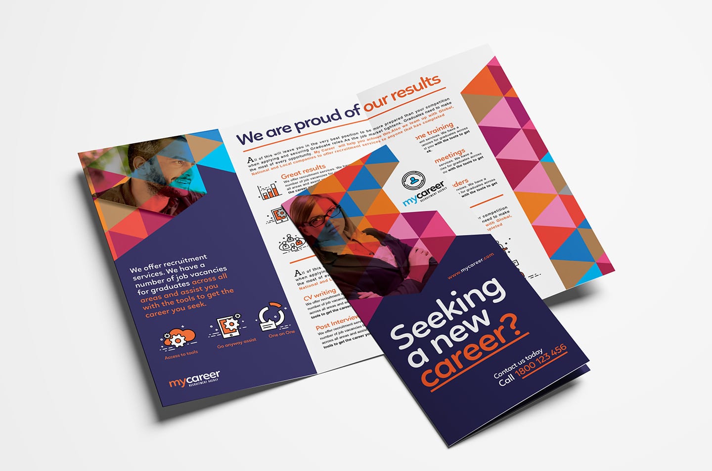 Recruitment Agency Tri-Fold Brochure Template in PSD, Ai & Vector Inside Career Flyer Template