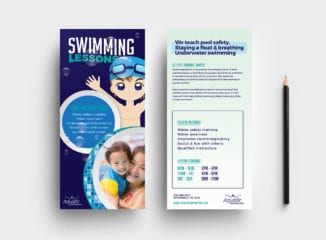 Swimming Centre DL Rack Card Template