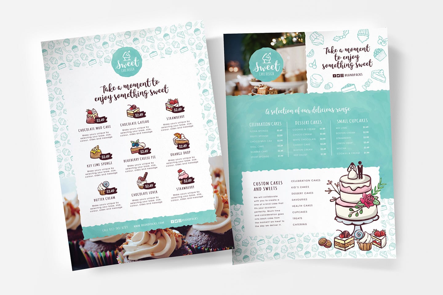 Cake Shop Menu Template in PSD, Ai & Vector - BrandPacks Inside Free Bakery Menu Templates Download