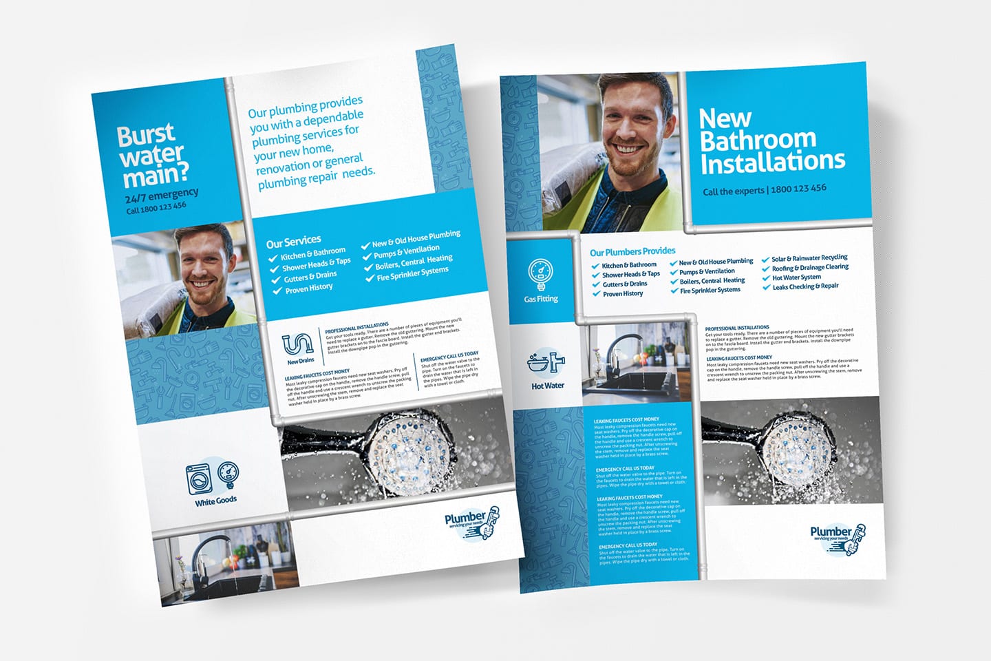 A4 Plumbing Service Poster Template