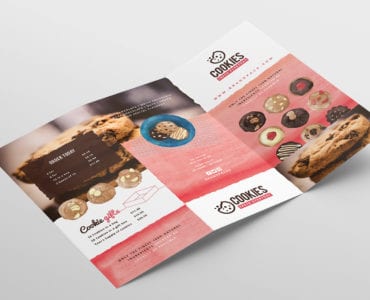 Cookie Shop Tri-Fold Menu Template
