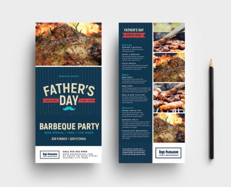 Father's Day DL Card Template in PSD, Ai & Vector