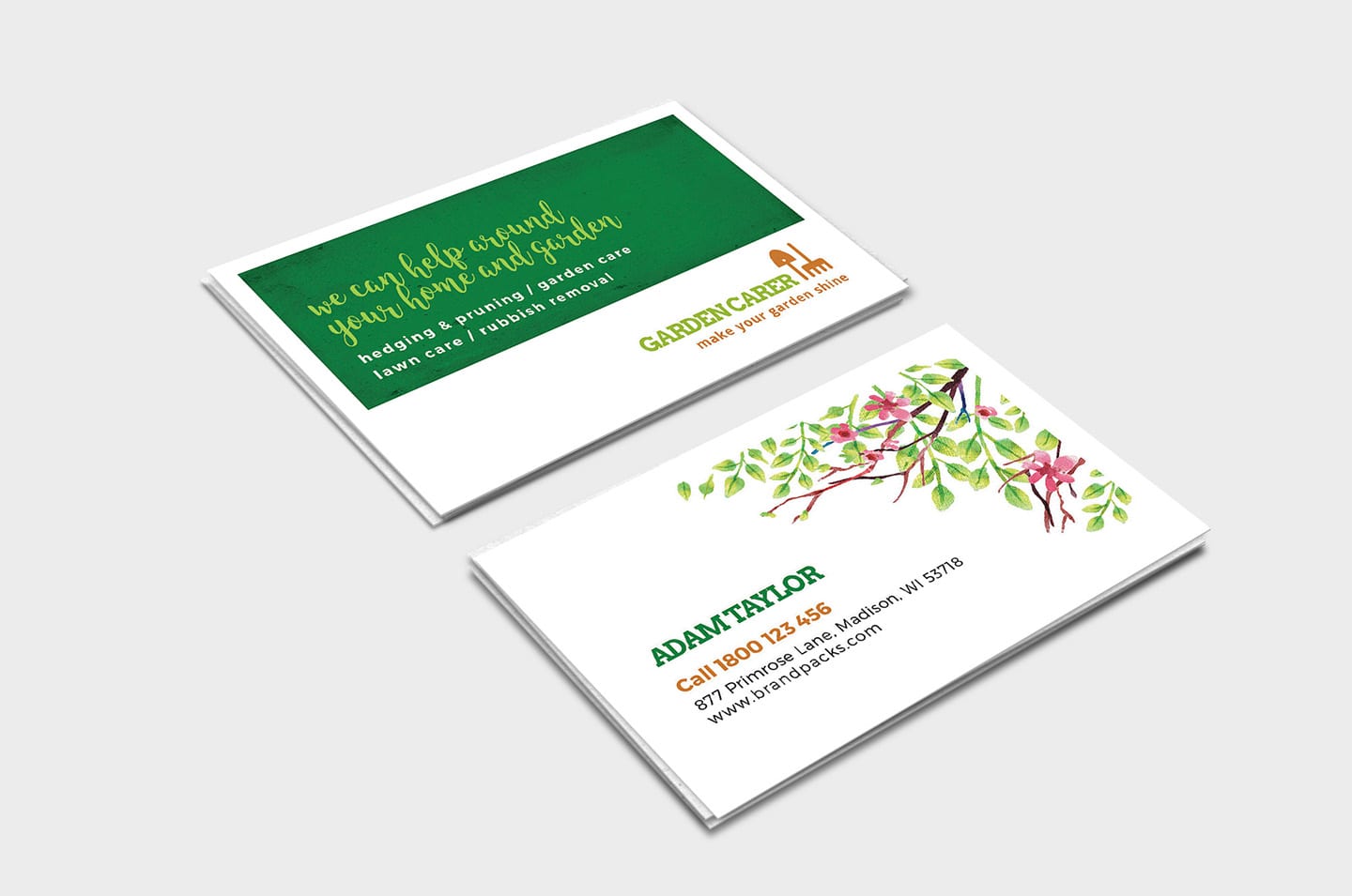 Gardener Business Card Template in PSD, Ai & Vector - BrandPacks Pertaining To Gardening Business Cards Templates