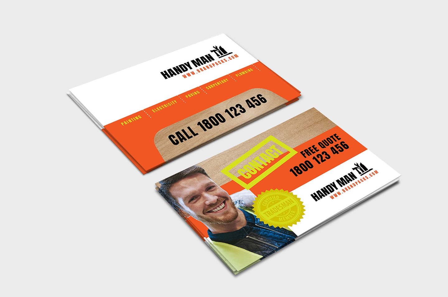 free handyman business card psd template
