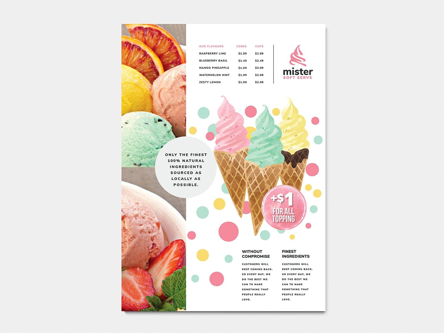 A4 Ice Cream Poster/Menu Template in PSD, Ai & Vector BrandPacks