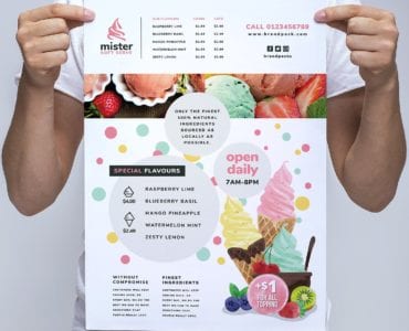 Ice Cream Shop Poster Template