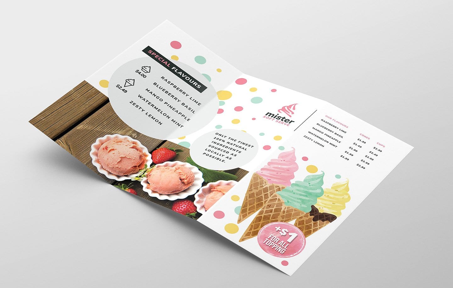 Ice Cream Shop Trifold Menu Template in PSD, Ai & Vector BrandPacks