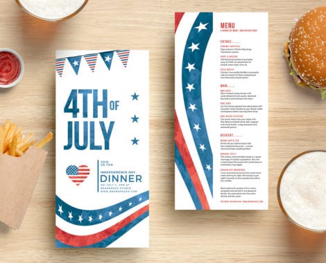 July 4th DL Rack Card Templates