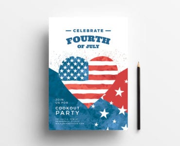 Modern 4th July Poster Template