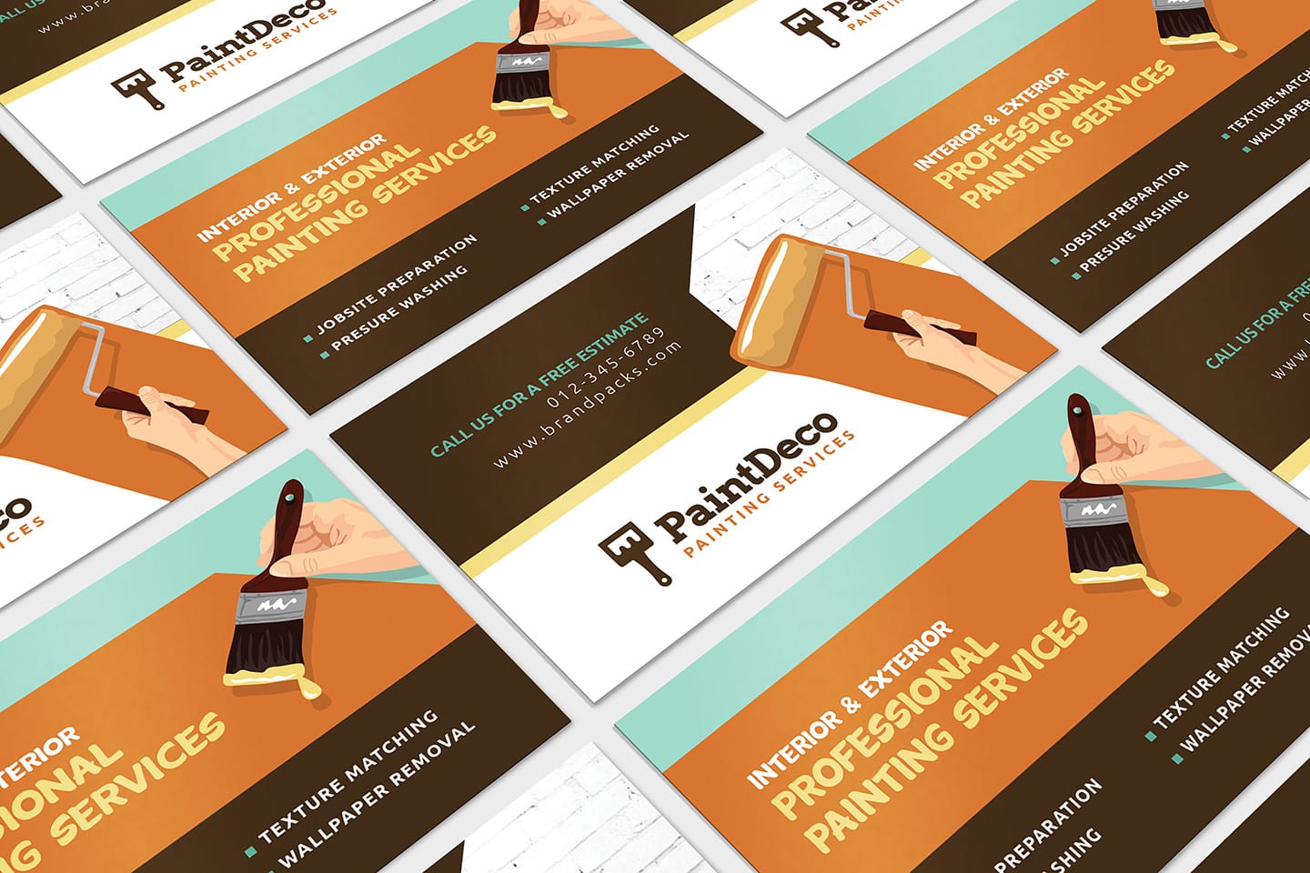 Painter & Decorator Business Card Template in PSD, Ai & Vector BrandPacks