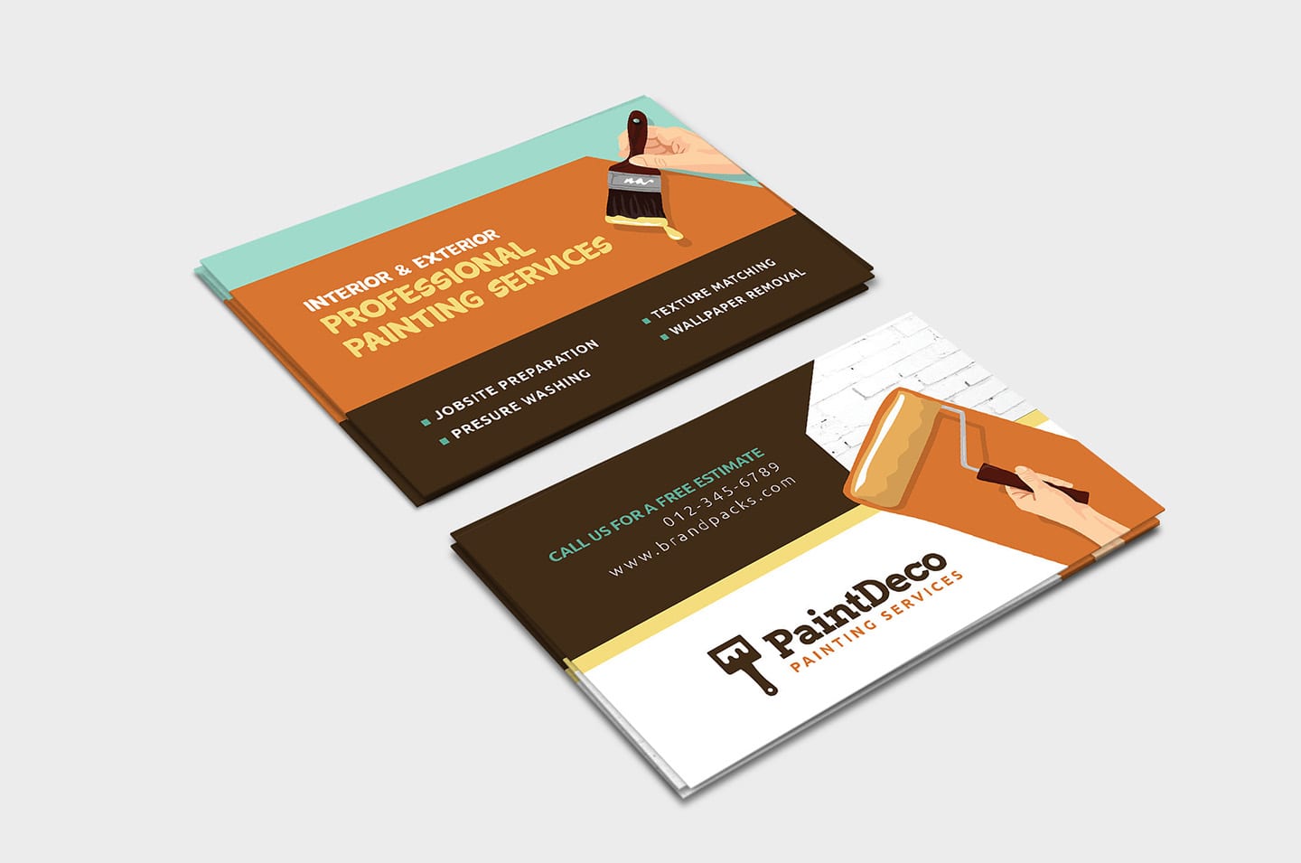 Painter & Decorator Business Card Template in PSD, Ai & Vector Throughout Business Cards For Teachers Templates Free