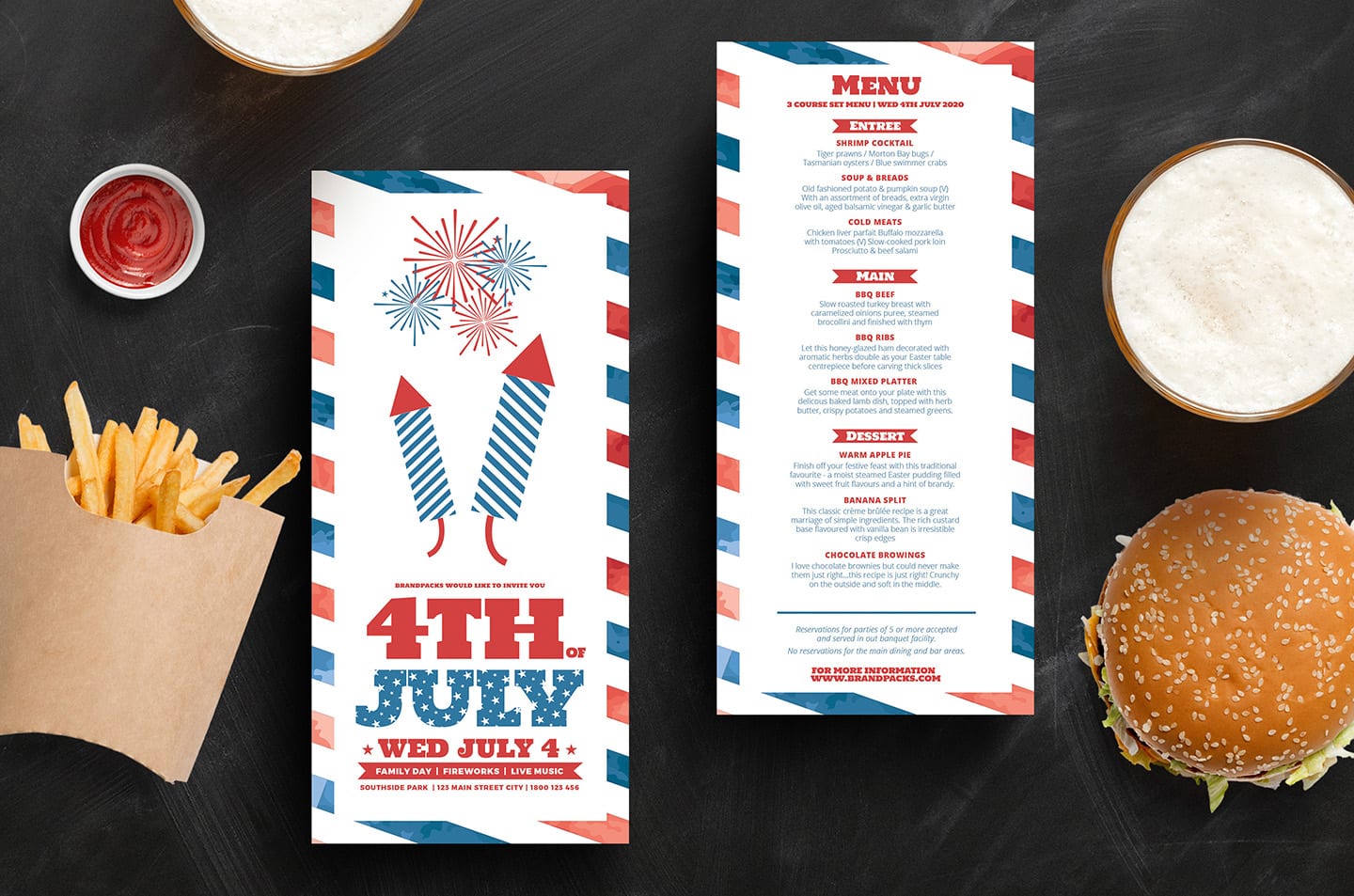Traditional 4th July DL Rack Card Template