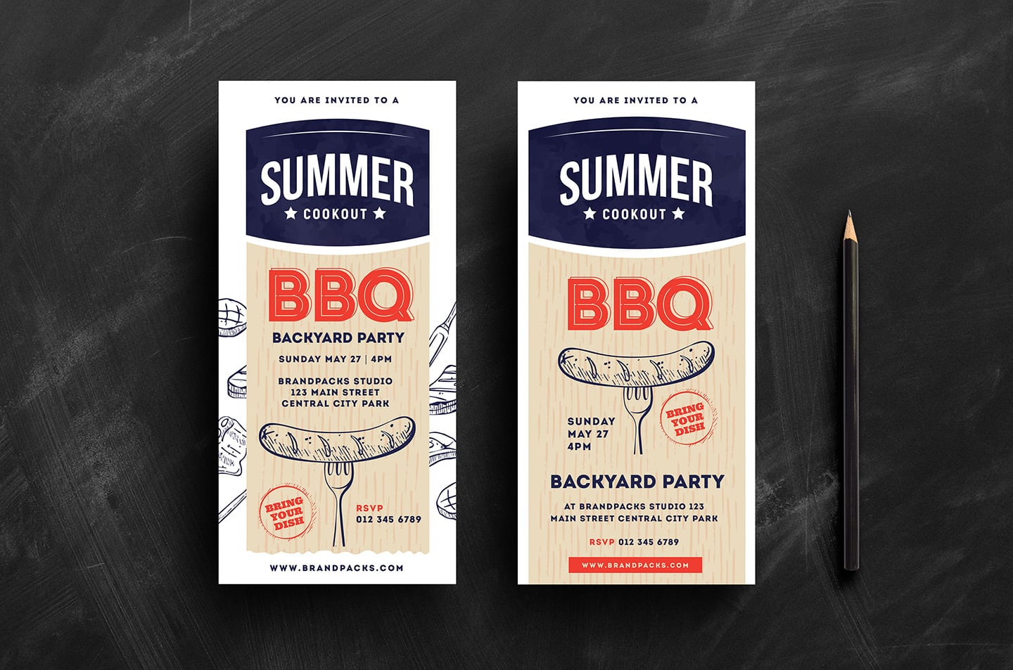 DL BBQ / Cookout Rack Card Template