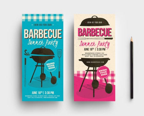 Retro Barbecue DL Card Template