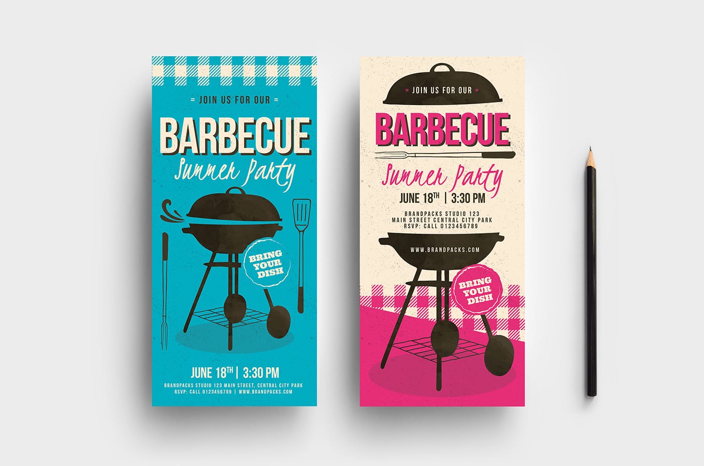 Retro Barbecue DL Card Template