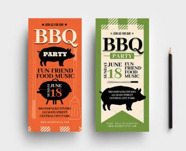 Rustic Barbecue DL Card Template