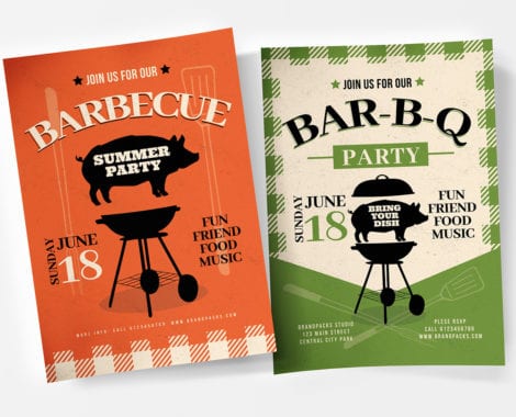 Rustic Barbecue Poster / Flyer Template