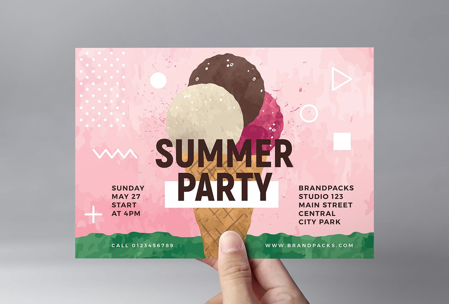 Summer Ice Cream Flyer Template - PSD, Ai & Vector - BrandPacks Intended For Ice Cream Party Flyer Template