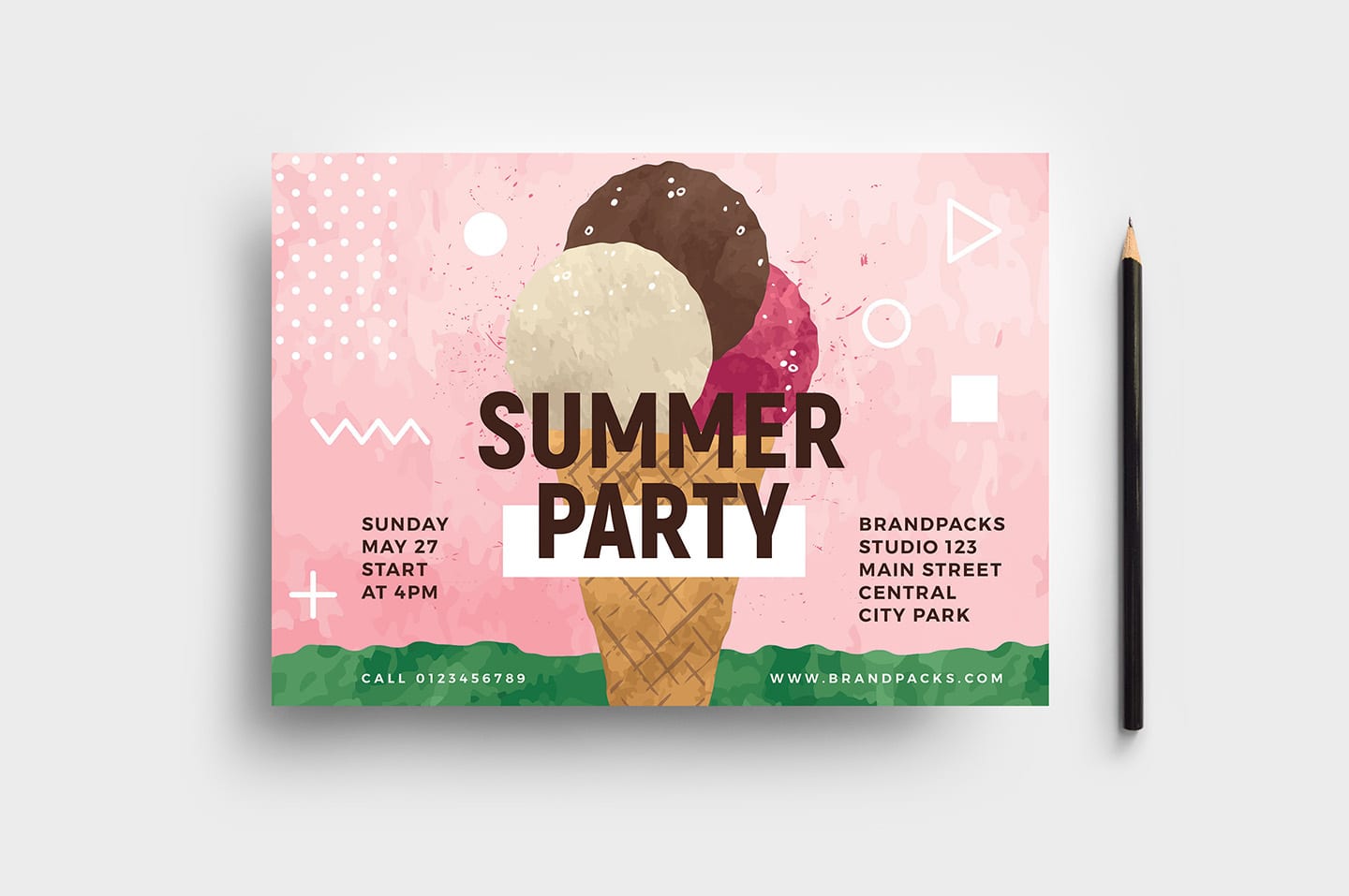 Summer Ice Cream Flyer Template - PSD, Ai & Vector - BrandPacks Inside Ice Cream Social Flyer Template