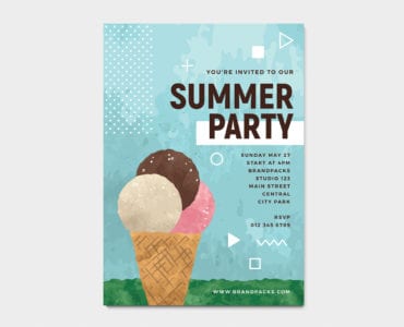 Summer Ice Cream Party Poster / Flyer Template