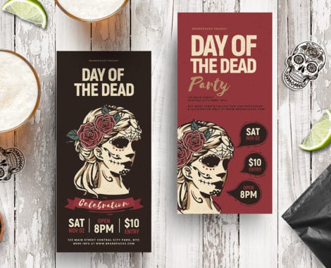 Day of The Dead DL Card Templates