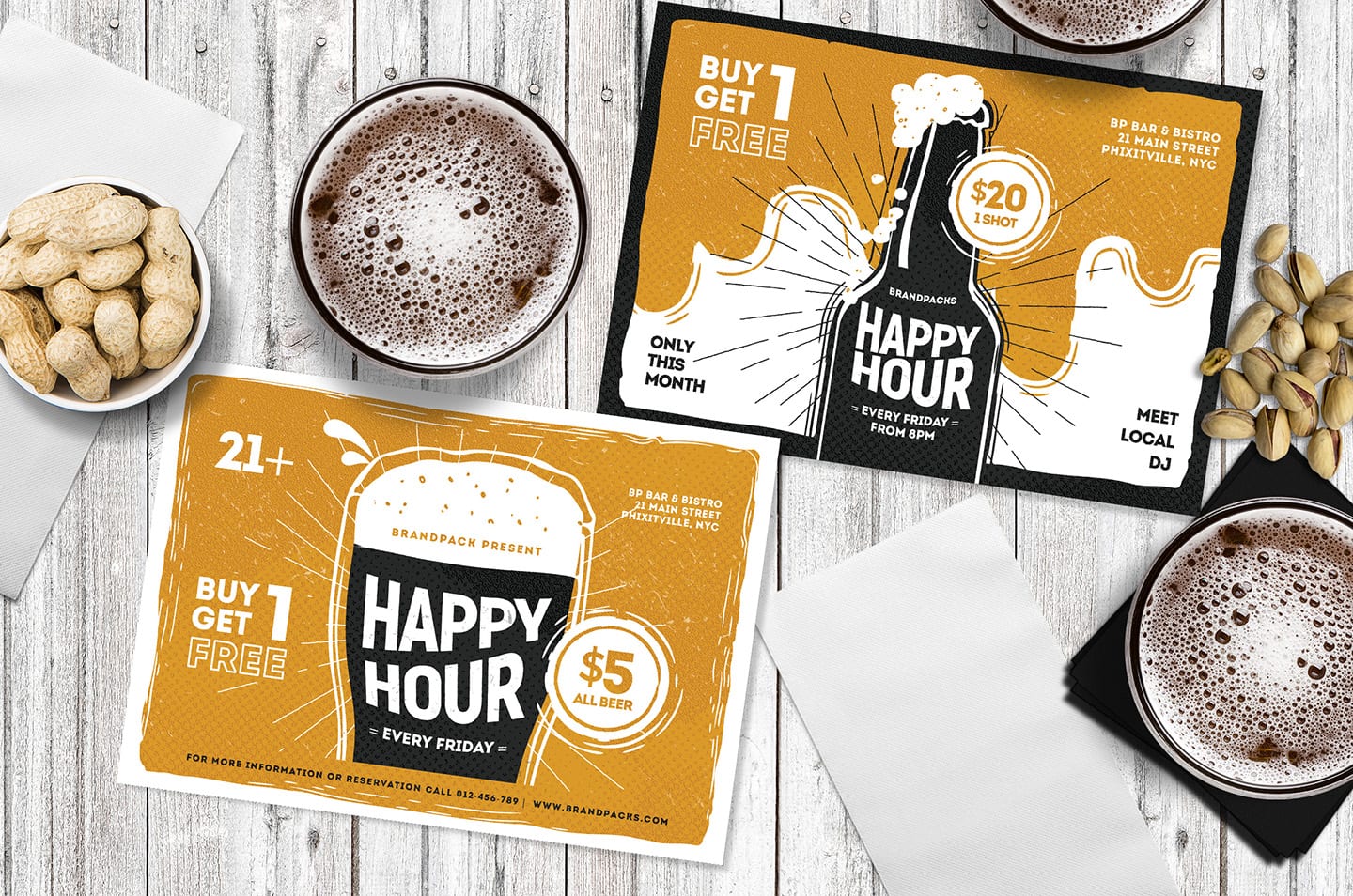 Happy Hour Flyer Template - PSD, Ai & Vector - BrandPacks Within Happy Hour Menu Template