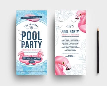 Pool Party DL Rack Card Template