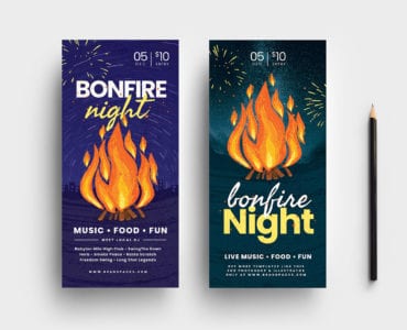 Bonfire Night DL Card Template